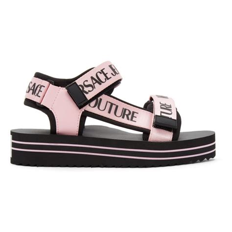 versace logo strap sandals|versace denim sandals.